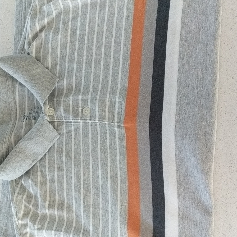3/$15 Gap Factory Men's Striped Polo Short Sleeve Tee - Picture 3 of 4